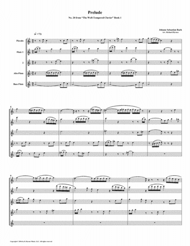 Prelude 20 from Well-Tempered Clavier, Book 1 (Flute Quintet) (arr. Richard Byrnes)