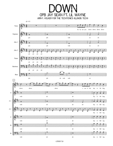 Down (feat. Lil' Wayne) (arr. Patrick Volker)