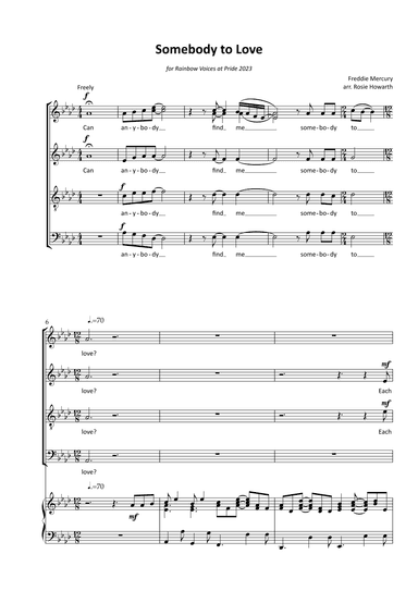 Somebody To Love (arr. Rosie Howarth)
