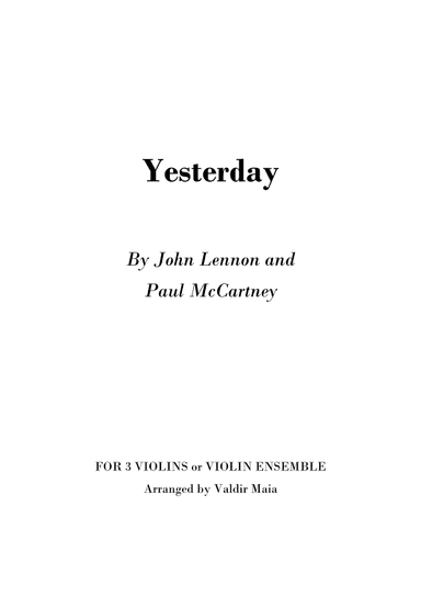 Yesterday (arr. Valdir Maia)