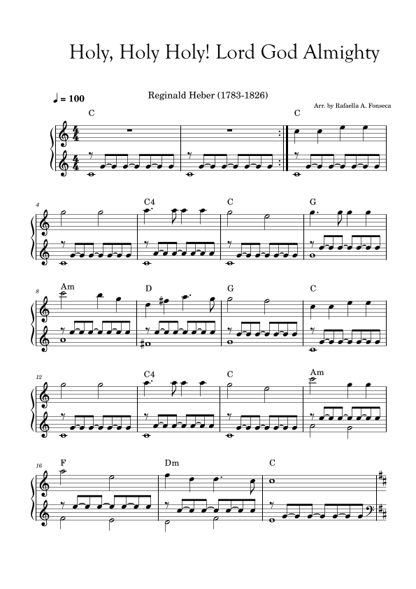 Holy, Holy, Holy! Lord God Almighty! (arr. Rafaella A. Fonseca)