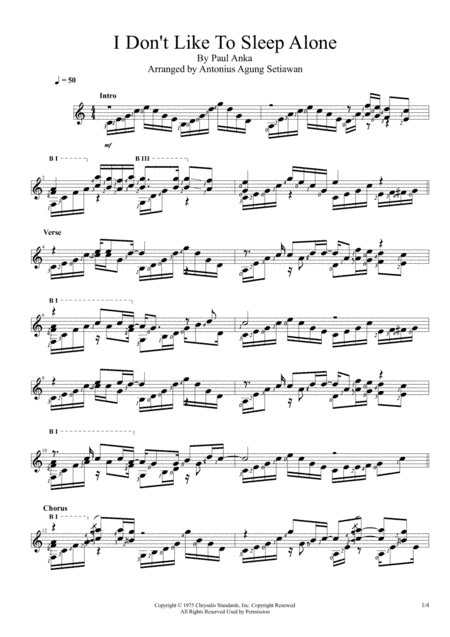 I Don't Like To Sleep Alone (arr. Antonius Agung Setiawan)