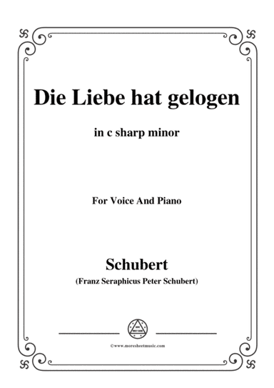 Schubert-Die Liebe hat gelogen,in c sharp minor,Op.23,No.1,for Voice and Piano (arr. MSM)