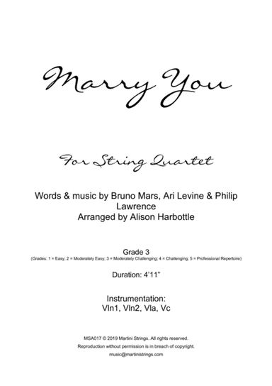 Marry You (arr. Alison Harbottle)