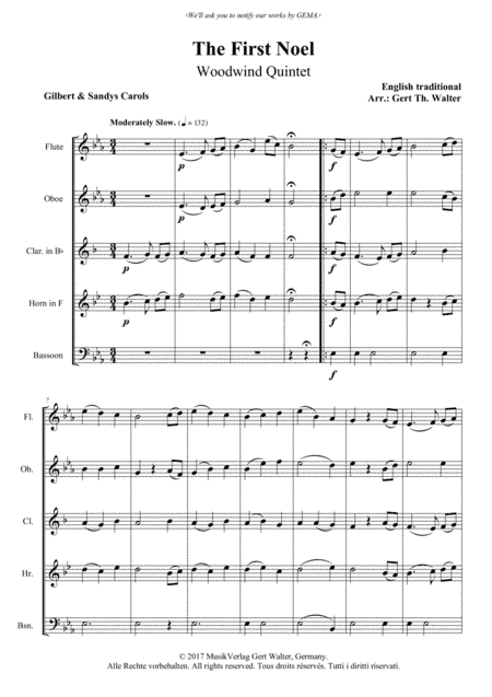 The First Noel (arr. Gert Th. Walter)