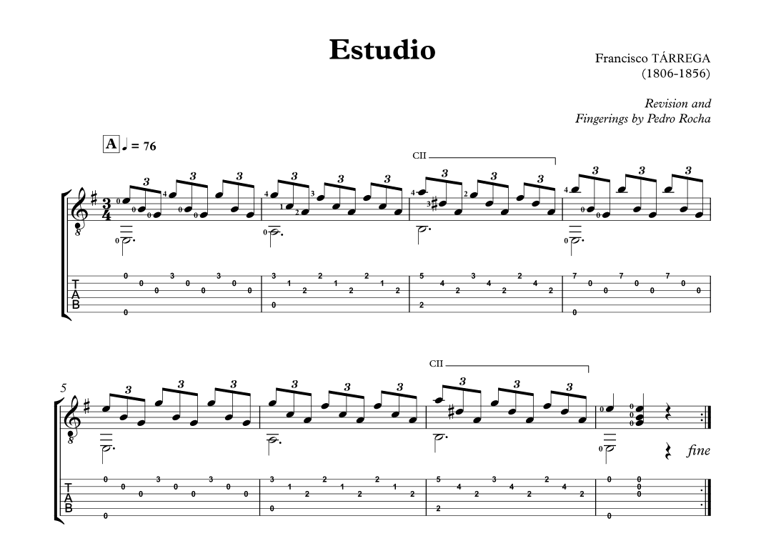 Estudio (Em) (arr. Pedro Rocha)