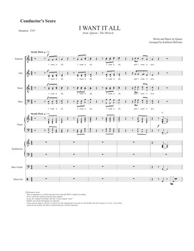 I Want It All (arr. Kathleen McGuire)
