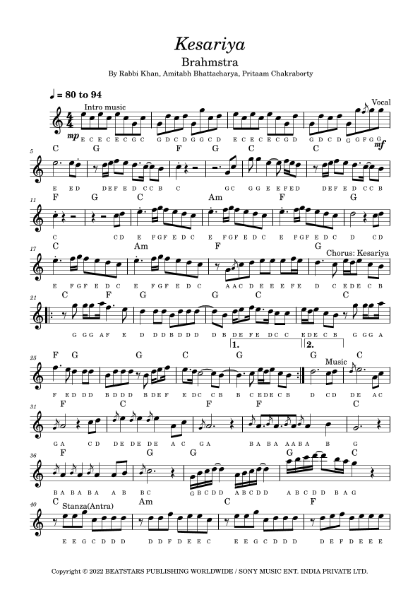 Kesariya (arr. Girish Kataria)