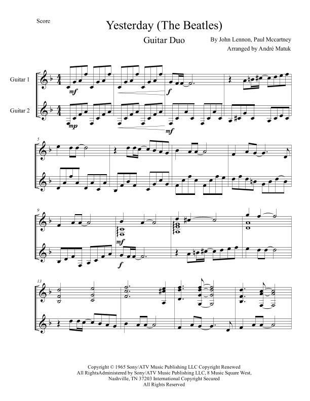 Yesterday (arr. André Matuk)