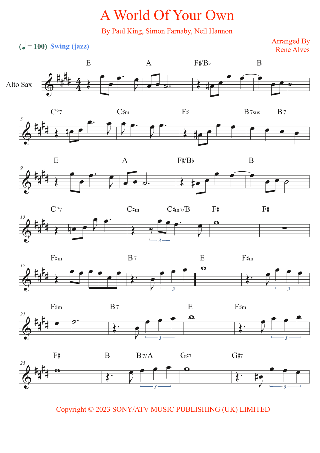 A World Of Your Own (arr. Rene Alves)