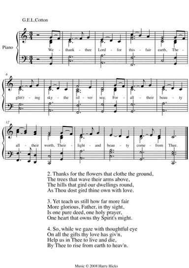 We thank Thee, Lord. A new tune to a wonderful old hymn.