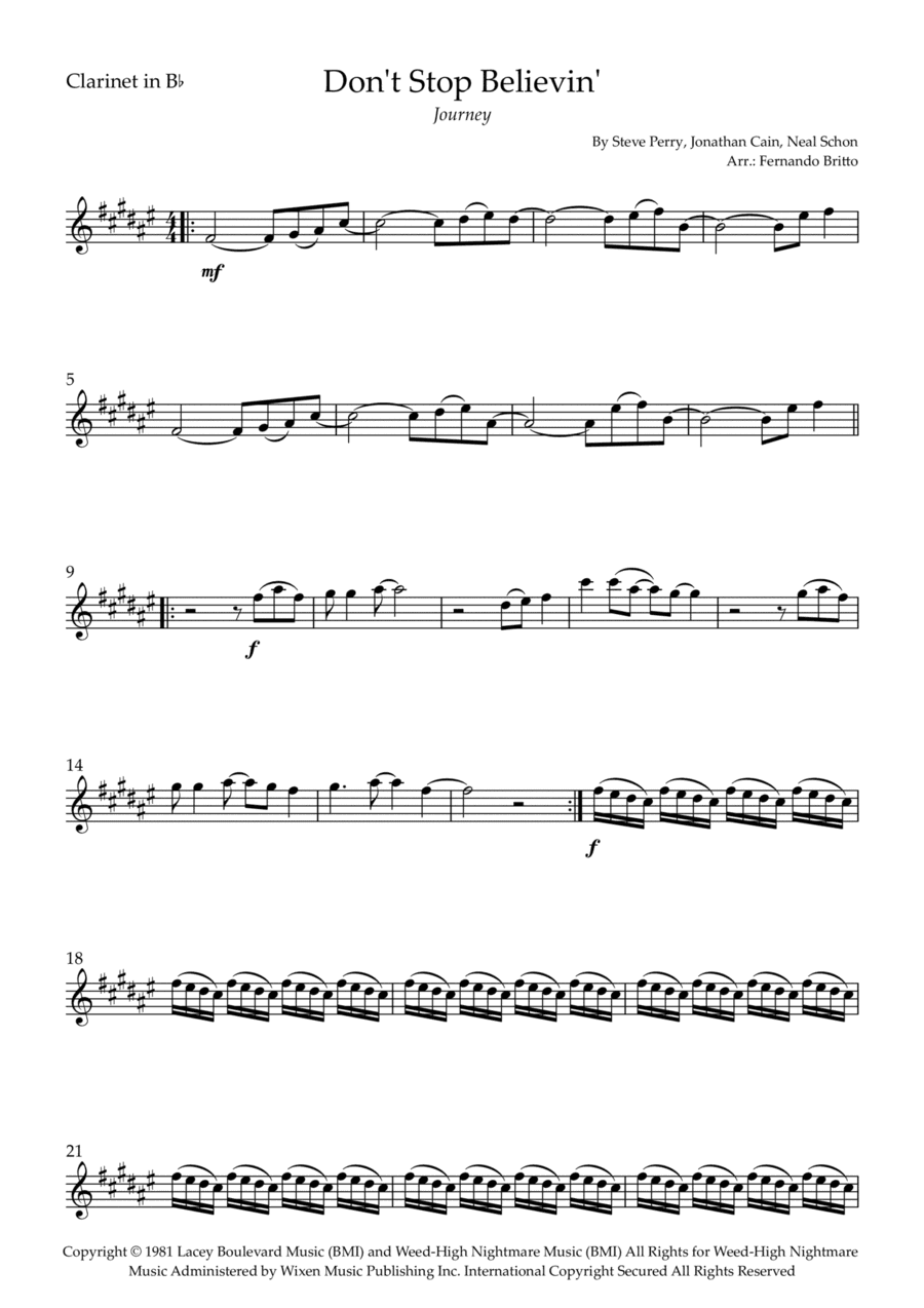 Don't Stop Believin' (arr. Fernando Britto)