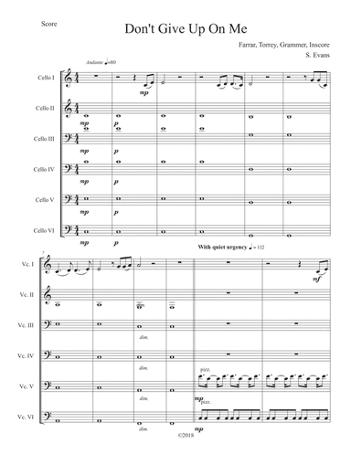 Don't Give Up On Me (arr. S. Evans)