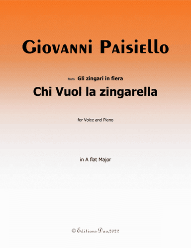 Chi Vuol la zingarella, by Paisiello, in A flat Major (arr. Editions Dao)