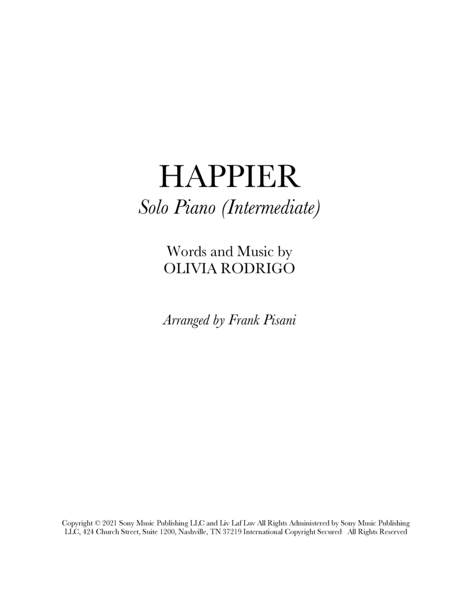 Happier (arr. Frank Pisani)