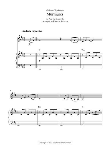 Murmures (arr. Kaiserin Rebecca)
