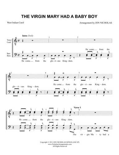 The Virgin Mary Had A Baby Boy (arr. Jon Nicholas)
