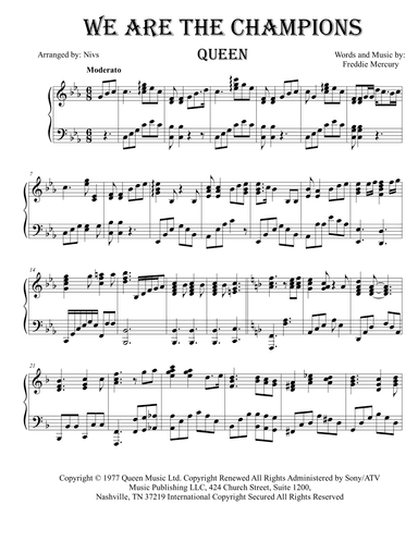 We Are The Champions (arr. Nivs)