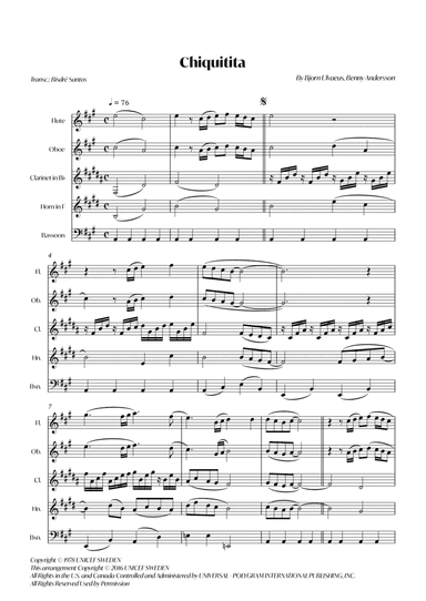 Chiquitita (arr. Bisdre Santos)