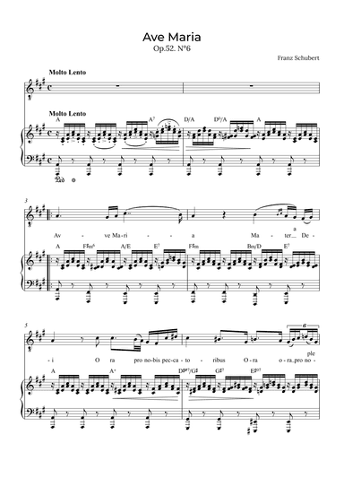 Ave Maria Schubert - Tenor with chords in A (arr. Alex Nunes Rodrigues)