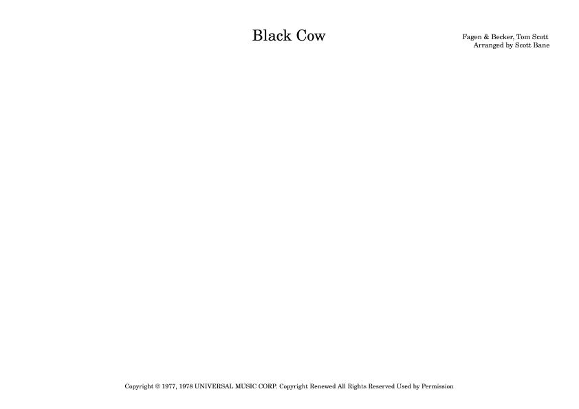 Black Cow (arr. Scott Bane)
