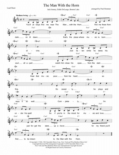 The Man With The Horn (arr. Paul Hemmer)