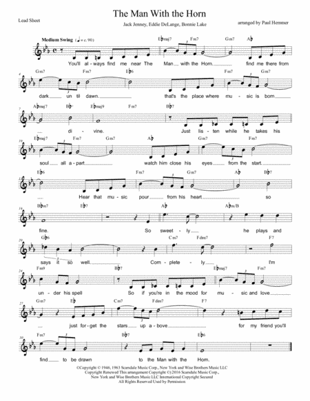 The Man With The Horn (arr. Paul Hemmer)