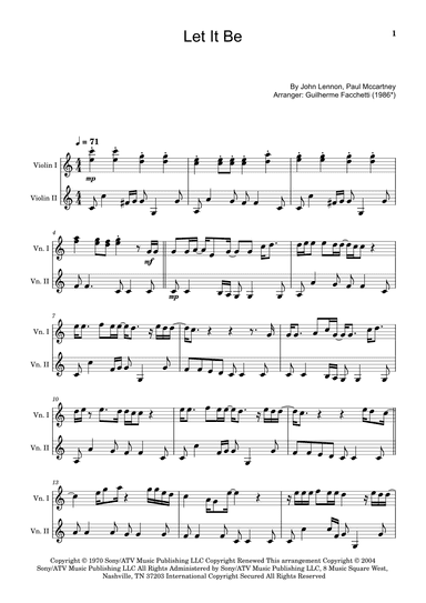 Let It Be (arr. Guilherme Facchetti)