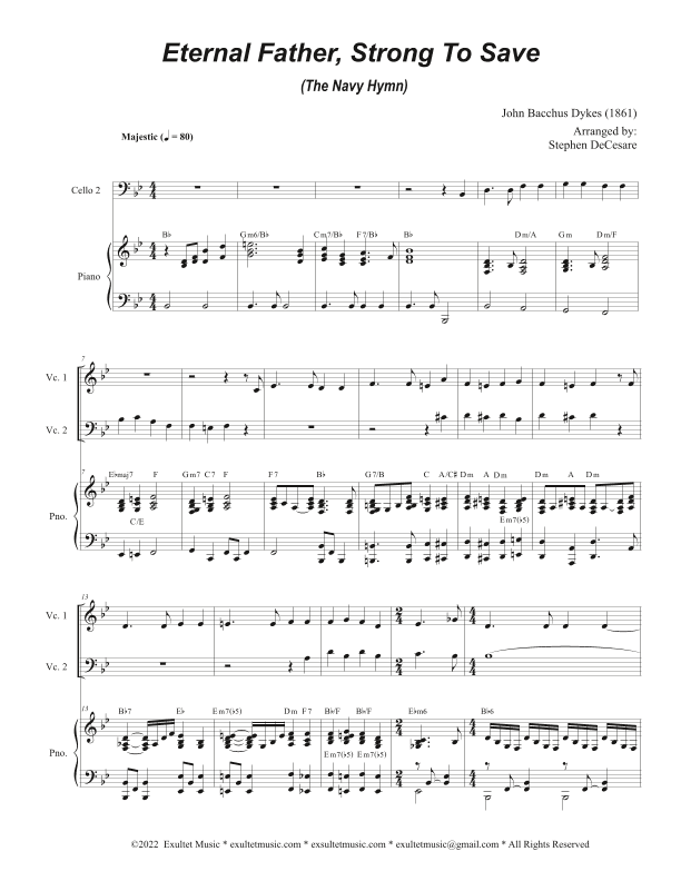 Eternal Father, Strong To Save (The Navy Hymn) (Cello Duet) (arr. Stephen DeCesare)