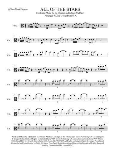 All Of The Stars  from the Motion Picture Soundtrack THE FAULT IN OUR STARS (arr. Jose Daniel Morales A.)