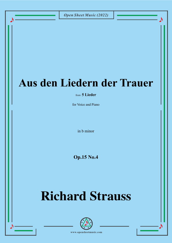 Richard Strauss-Aus den Liedern der Trauer,in b minor,Op.15 No.4 (arr. OSM Press)
