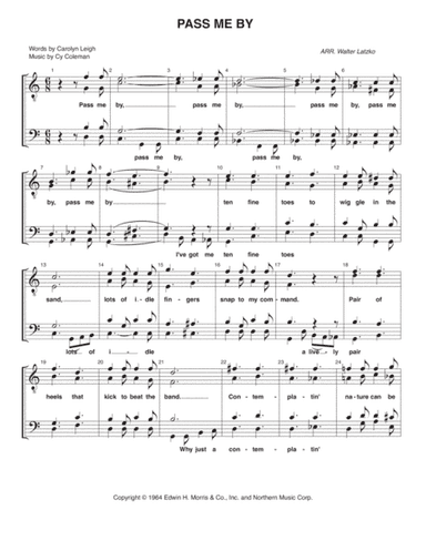 Pass Me By (arr. Walter Latzko)