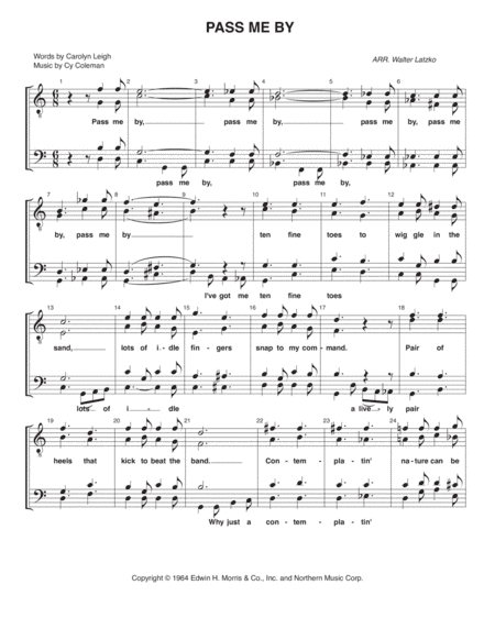 Pass Me By (arr. Walter Latzko)
