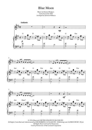 Blue Moon (arr. Kaiserin Rebecca)
