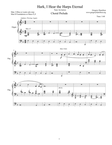 Hark, I Hear the Harps Eternal  for Organ Solo (arr. Dr. Gregory Hamilton)