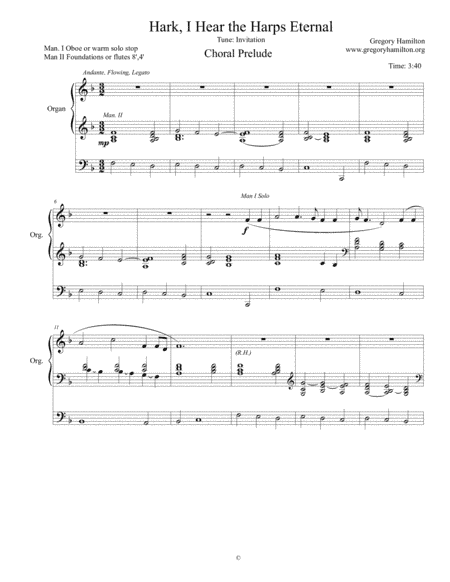 Hark, I Hear the Harps Eternal  for Organ Solo (arr. Dr. Gregory Hamilton)