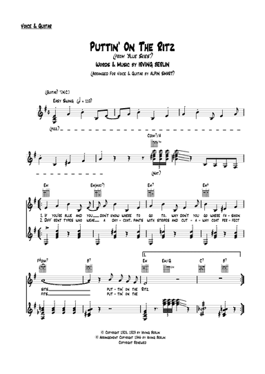 Puttin' On The Ritz (arr. Alpin Smart (transcription for voice and guitar))
