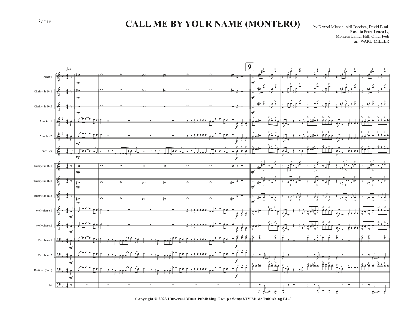 Montero (call Me By Your Name) (arr. Ward Miller)