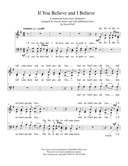 If You Believe and I Believe (arr. David Neff)