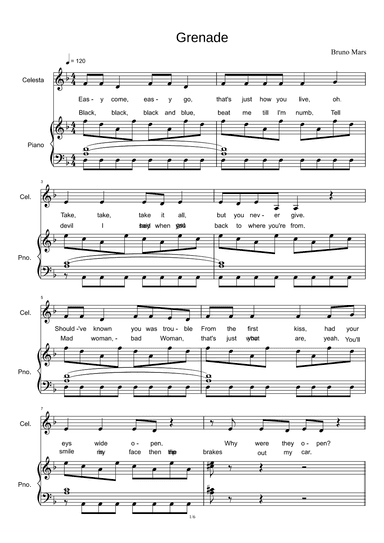 Grenade (arr. Bruno Mars)