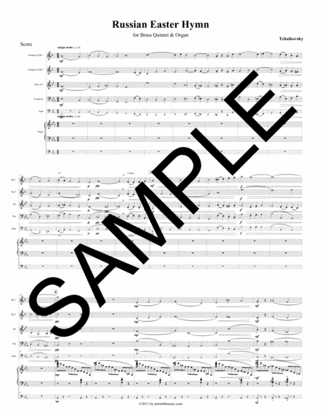 Russian Easter Hymn for Brass Quintet & Organ (arr. Dorm 40 Music)