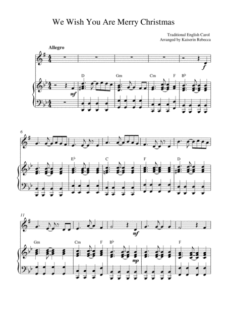 We Wish You Are Merry Christmas (arr. Kaiserin Rebecca)