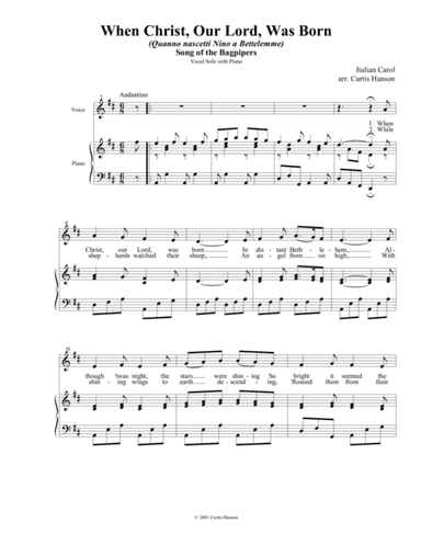 When Christ, Our Lord, Was Born (arr. Curtis Hanson)