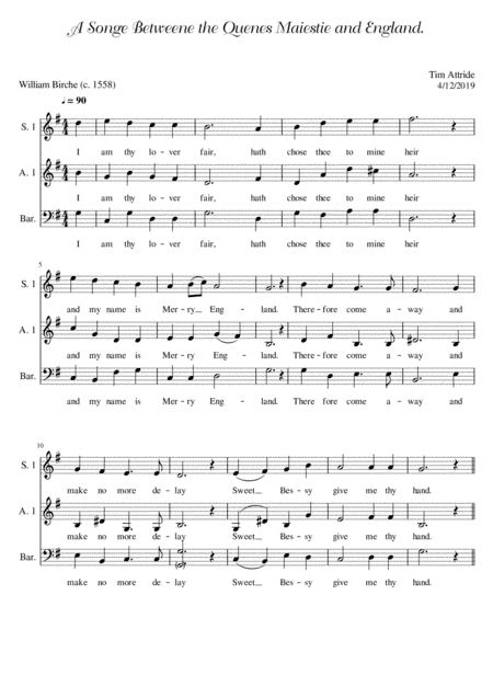 A Songe betweene the Quenes Maiesty and England