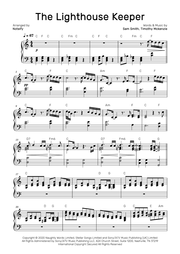 The Lighthouse Keeper (arr. Noteify)