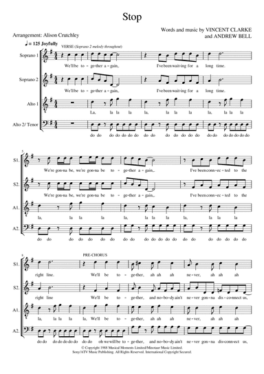Stop (arr. Alison Crutchley)