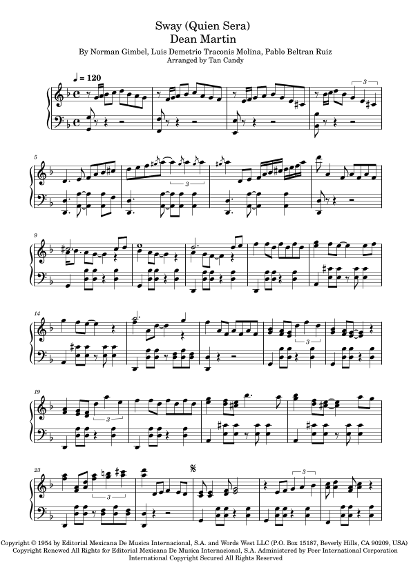 Sway (quien Sera) (arr. Tan Candy)