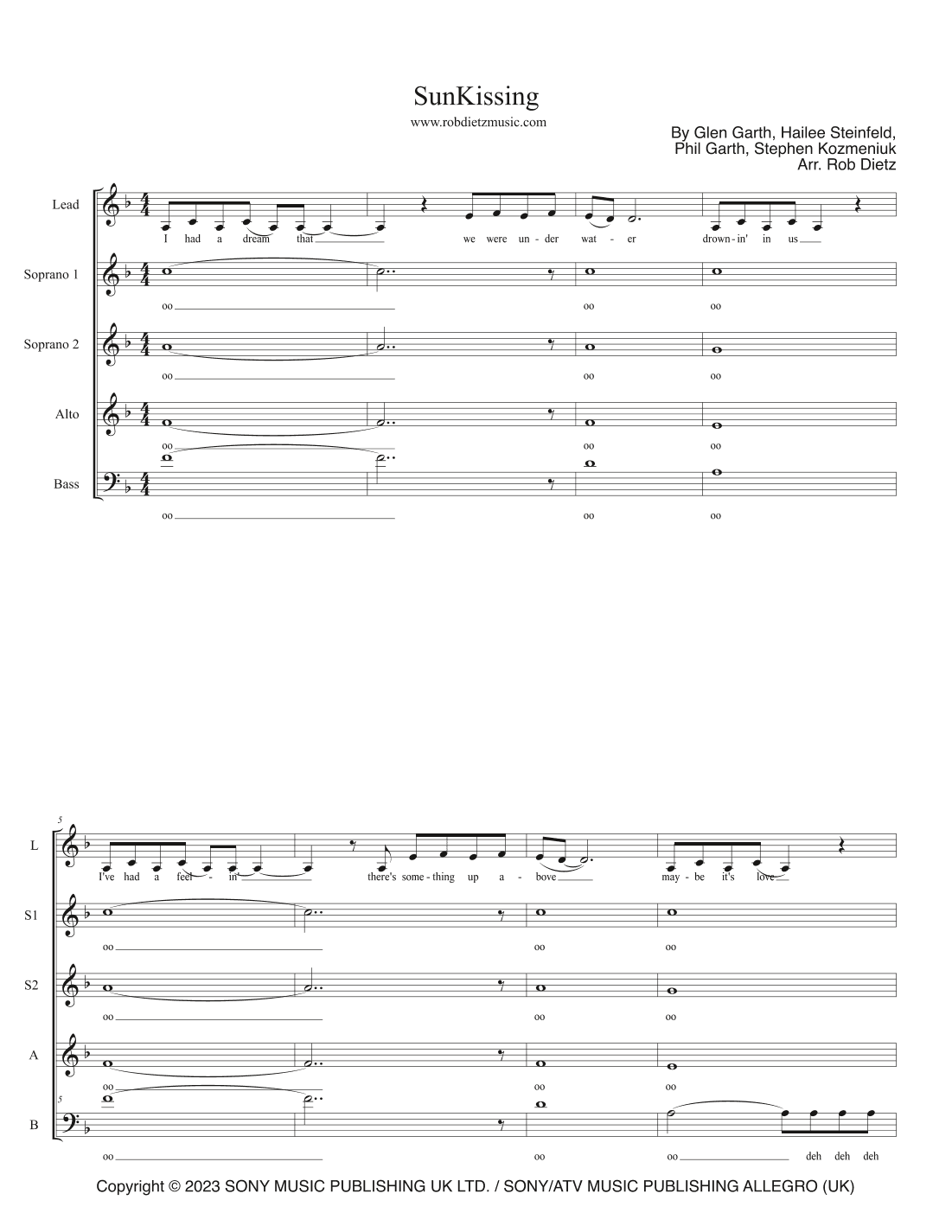 Sunkissing (arr. Rob Dietz)