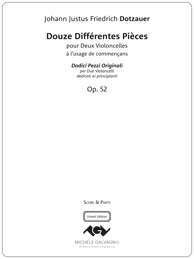 Twelve Original Pieces for Two Cellos, Op. 52 (arr. Michele Galvagno)