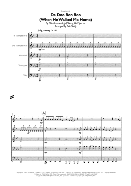 Da Doo Ron Ron (when He Walked Me Home) (arr. Seb Skelly)
